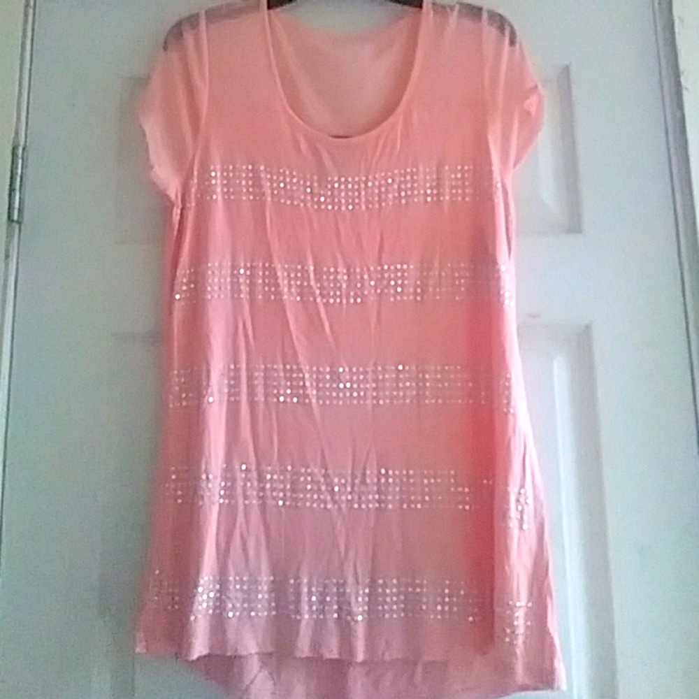 Women's studded peach blouse